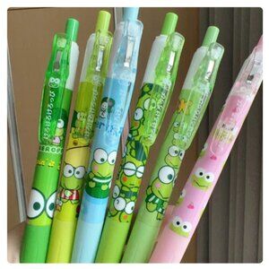 P#910 Hello Kitty Inspired Keroppi Gel pens Black 0.5 - 6 pack